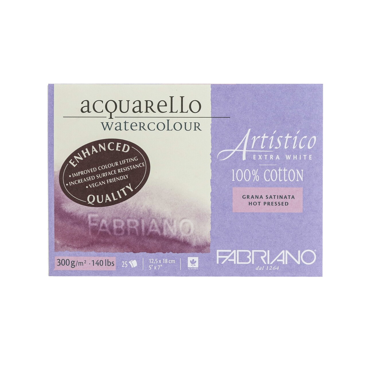 Fabriano Artistico Extra White Watercolor Block, 140 lb./300 gsm